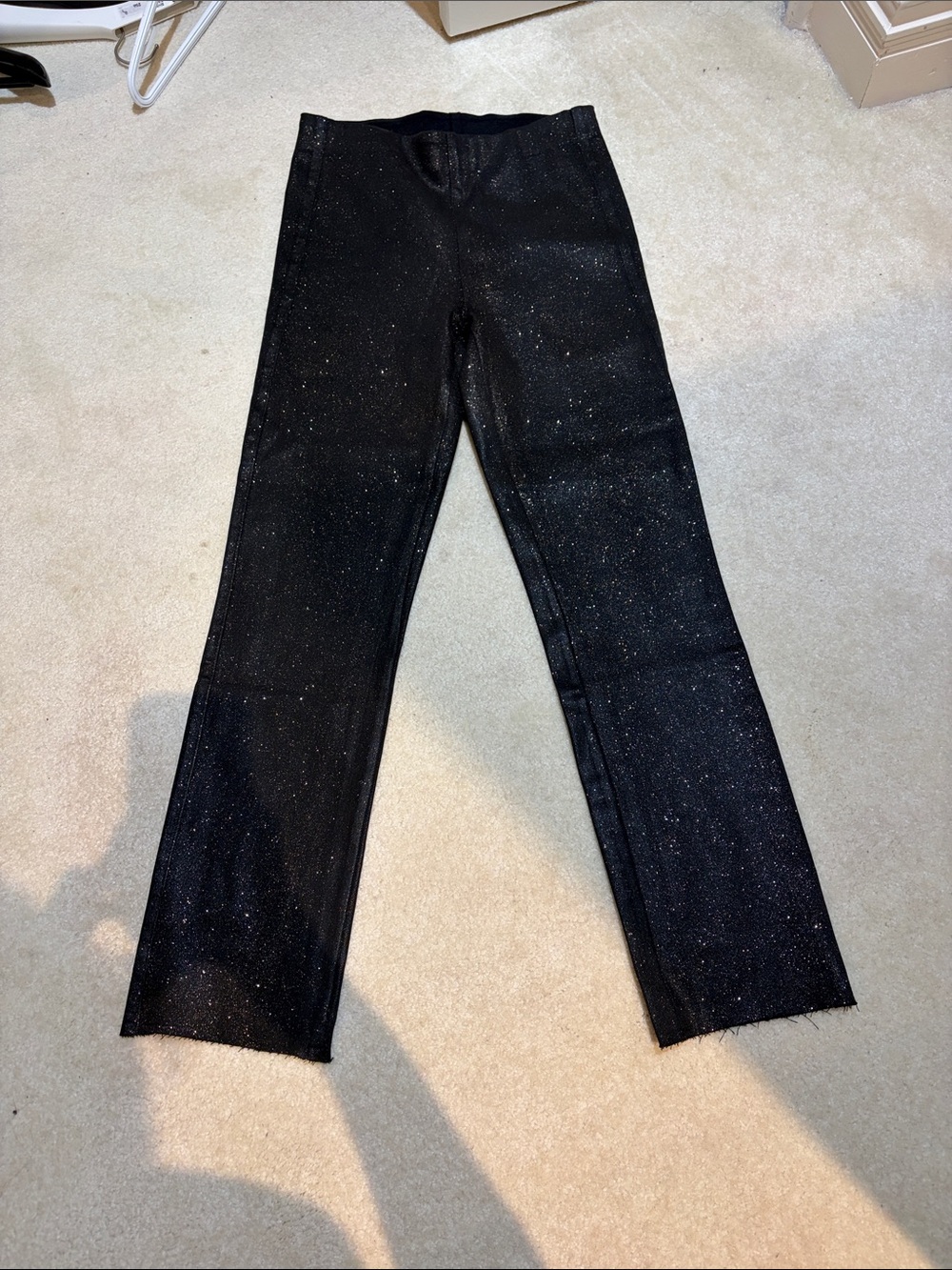 Frank and Eileen Black Glitter Straight-Leg Pants